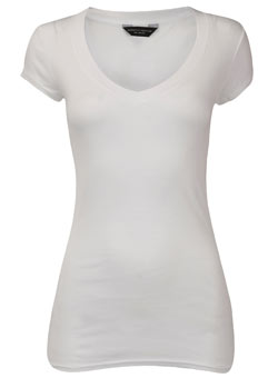 Dorothy Perkins White short sleeve v-neck top
