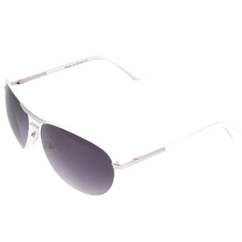 White/silver aviator sunglasses