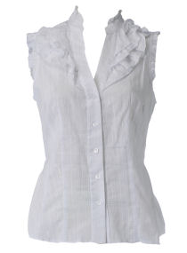 Dorothy Perkins White stripe neru collar top