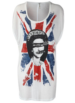 Dorothy Perkins White studded Sex Pistols t-shirt
