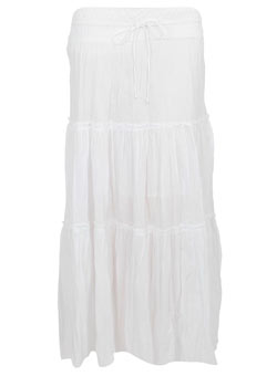 White tiered maxi skirt