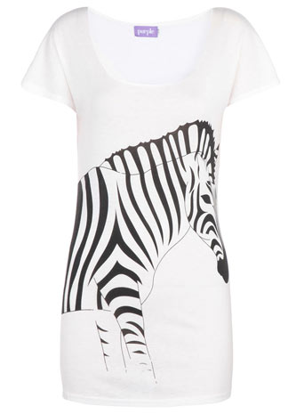 Dorothy Perkins White zebra print t-shirt DP53000110