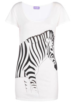 Dorothy Perkins White zebra print t-shirt