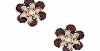 Dorothy Perkins Womens 3D Purple Flower Stud- Purple DP49814870