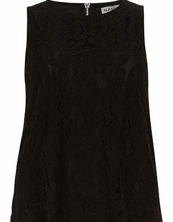 Womens Alice  You Black Lace Sleeveless Top-