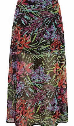 Womens Alice & You Black Tiki Flower Maxi Skirt-