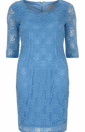 Womens Alice & You Blue Midi Lace Dress- Blue