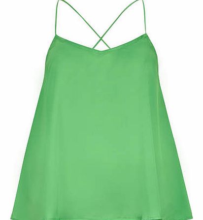 Womens Alice & You Green Satin Cami Top- Green
