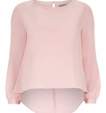 Womens Alice & You Light Pink Dip Hem Top- Pink