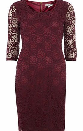 Womens Alice  You Maroon Midi Lace Dress- Red