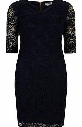 Womens Alice & You Navy Lace Layer Midi Dress-