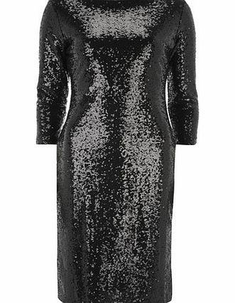 Womens Alice  You Tall Black Sequin Bodycon