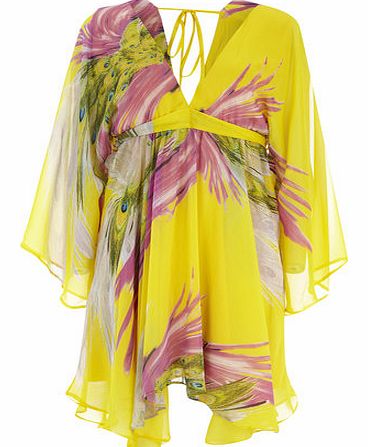 Womens Amy Childs Lulu Yellow Kimono Dress-