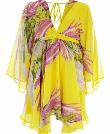 Womens Amy Childs Lulu Yellow Kimono Dress-