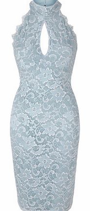 Dorothy Perkins Womens Amy Childs Micha Lace Halter Dress- Blue