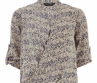 Dorothy Perkins Womens Animal Print Long Sleeve Wrap Top- Animal
