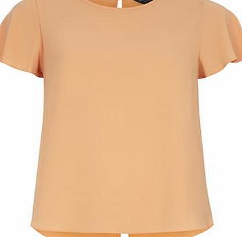 Dorothy Perkins Womens Apricot Split Back Soft Tee- Orange