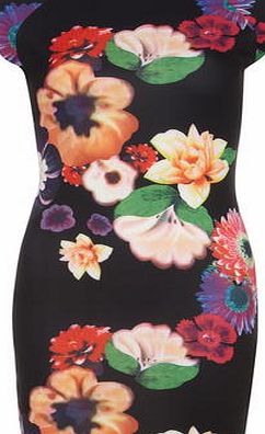 Dorothy Perkins Womens AX Paris Navy big floral bodycon dress-