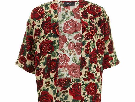 Womens AX Paris Nude floral print jacket- Nude