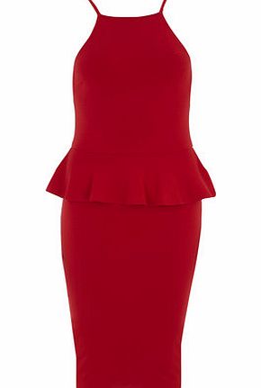 Dorothy Perkins Womens AX Paris Plain peplum midi dress- Red