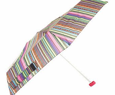Womens Aztec Print Mini Umbrella- Multi Colour