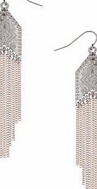 Dorothy Perkins Womens Aztec White Chain Earrings- White