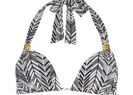 Dorothy Perkins Womens B/W Chevron Triangle bikini top- Black