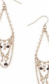 Dorothy Perkins Womens Beaded Chain Drop Earrings- Pink DP49815824