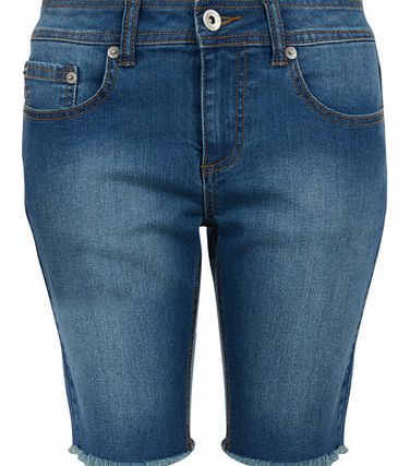 Dorothy Perkins Womens Bellfield Denim cycling shorts- Blue