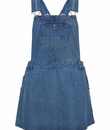 Dorothy Perkins Womens Bellfield Denim Jacquard Dungaree Dress-