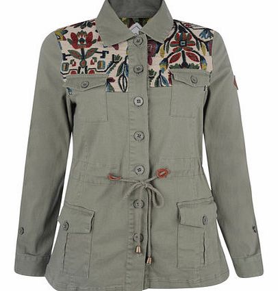 Dorothy Perkins Womens Bellfield Festival Parka Jacket- Khaki