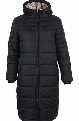 Dorothy Perkins Womens Bellfield Long line puffa jacket- Black