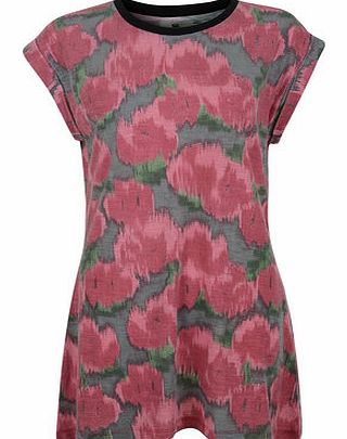 Dorothy Perkins Womens Bellfield Reverse printed longline tee-