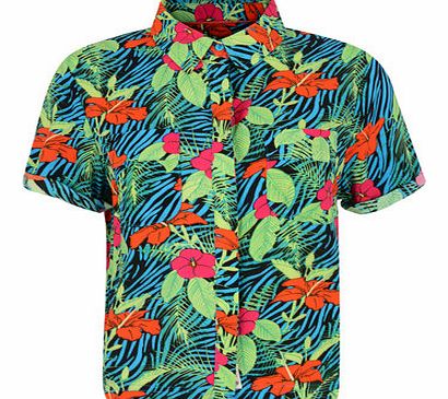 Dorothy Perkins Womens Bellfield Tropical Print Boxy Shirt-