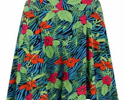 Dorothy Perkins Womens Bellfield Tropical print culottes- Green