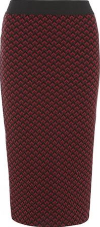 Dorothy Perkins, 1134[^]262015000709218 Womens Berry Chevron Pencil Skirt- Red DP14717188