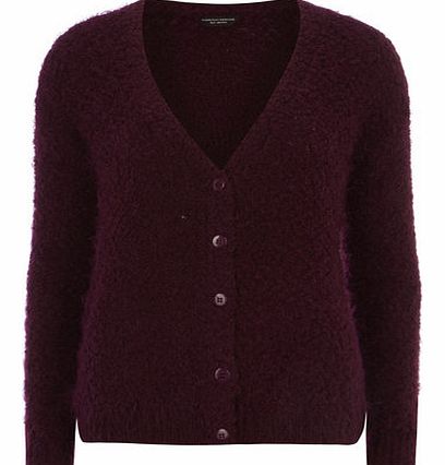 Dorothy Perkins Womens Berry Pom Pom Cardigan- Purple DP55145922
