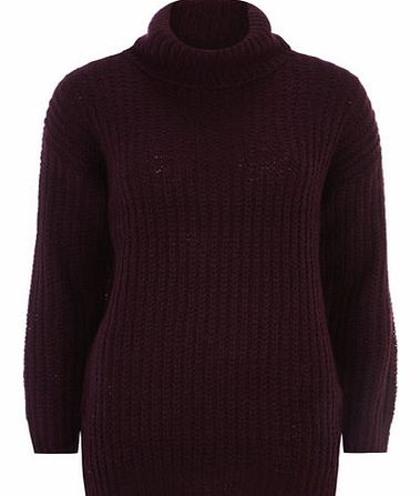 Womens Berry Roll Neck Jumper- Purple DP55148855