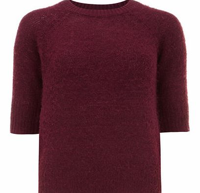 Dorothy Perkins Womens Berry Textured Jumper- Burgundy DP55143100