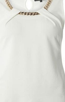 Dorothy Perkins Womens Billie Black Label White Chain Shell Top-