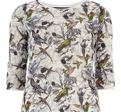 Dorothy Perkins Womens Bird Jersey Knit with Diamante Detail-