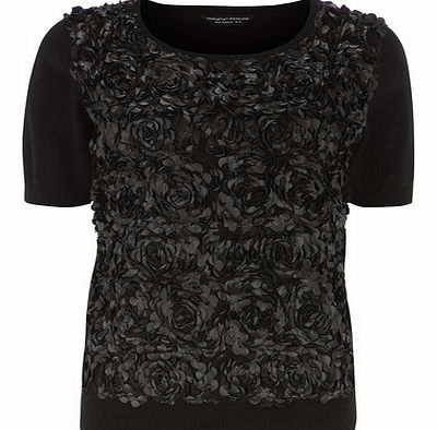 Dorothy Perkins Womens Black 3D Floral Jumper- Black DP55158001