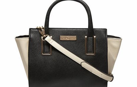 Dorothy Perkins Womens Black and bone mini wing tote bag- Black