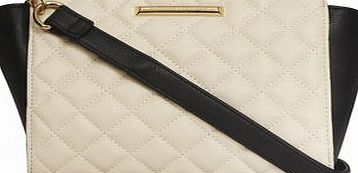 Dorothy Perkins Womens Black and bone quilt crossbody bag- Black