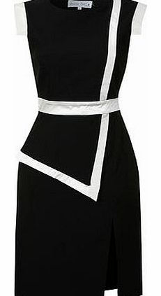 Dorothy Perkins Womens Black and cream bodycon dress- Black