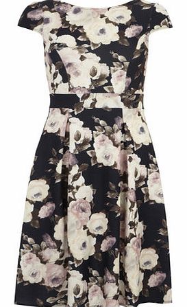 Dorothy Perkins Womens Black and Ivory floral print crepe jersey