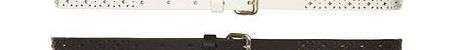 Dorothy Perkins Womens Black and White 2 per pack belts- Black