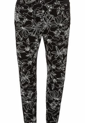 Dorothy Perkins Womens Black and White Jersey Hareem Trousers-