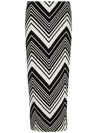Dorothy Perkins Womens Black and White Jersey Maxi Skirt- Black