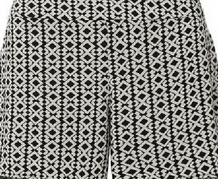 Dorothy Perkins Womens Black and White Print Shorts- Black